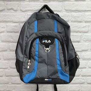 FILA Filatech XX Large Backpack Blue Gray Laptop & iPad Pockets School Bag Nice!